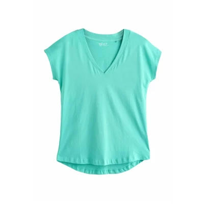 Abbildung von Next Vneck RICH CAP Sleeve Regular FIT Tshirt basic, Damen, Größe: XXL, Blue
