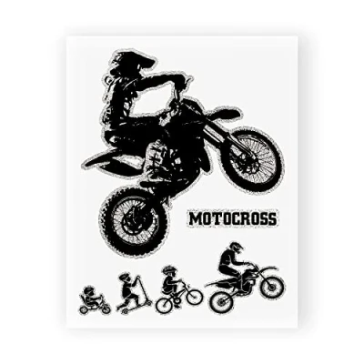 Abbildung von 4R Quattroerre.it 6332 Super geformter Aufkleber Motorrad Moto Cross, 10 x 12 cm