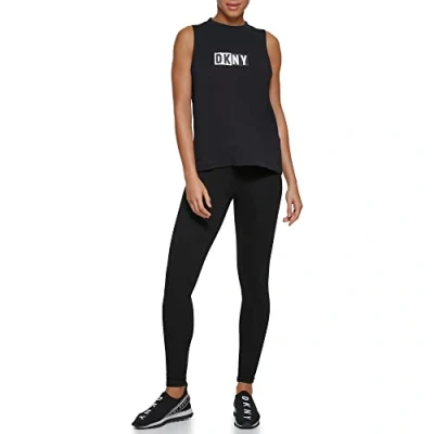 Abbildung von DKNY TWO TONE LOGO TANK Top, Damen, Größe: Small, Black
