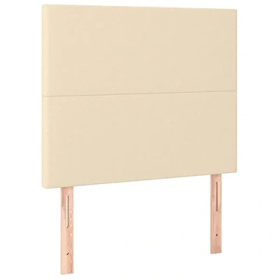 Abbildung von vidaXL 2X Kopfteil Polsterkopfteil Bettkopfteil für Bett Betthaupt Bettgestell Bettrahmen Bettzubehör Schlafzimmer Creme 90x5x78/88cm Stoff