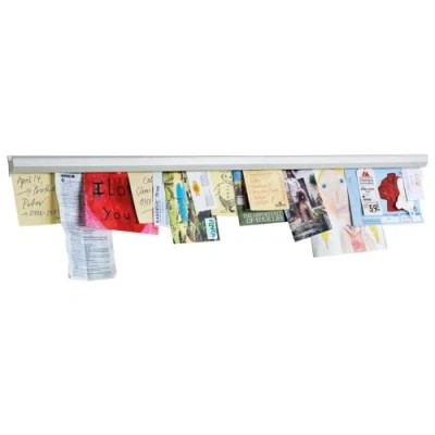 Abbildung von Catch ball Infoboard Klemmleiste 100 cm selbstklebend, Wandmontage silber