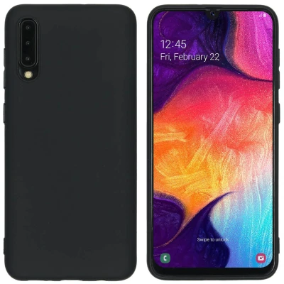 Abbildung von Samsung Galaxy A50 Hülle Silikon iMoshion Soft Case/Backcover Handyhülle Schwarz Tiere Design