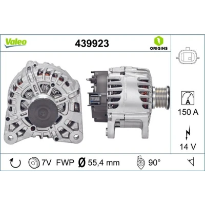 Abbildung von VALEO 439923 Lichtmaschine 14V 150A RENAULT: Trafic 3 Kastenwagen, Espace 5, Bus, NISSAN: Qashqai 2, Pulsar Schrägheck, X Trail