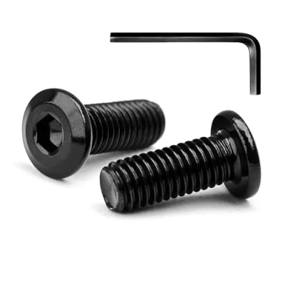 Abbildung von 20 Sätze M4 x 18mm Flachkopfschrauben Flachkopf Innensechskantschrauben, A2 V2A Edelstahl Schwarzes Oxid, Sechskantschrauben für Möbel, Möbelschrauben,mit Hex Key