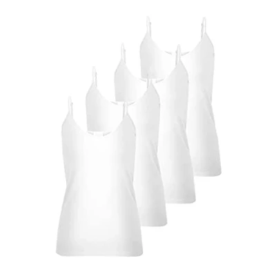 Abbildung von VERO MODA Damen VMMAXI My Soft V Singlet GA 4PACK 10247491. Bright White/Bright White &amp; BR. XS
