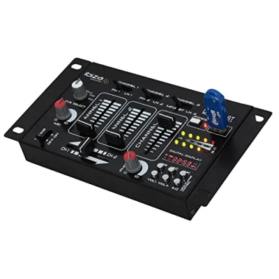 Abbildung von Ibiza DJ21USB BT 4 Wege/7 Kanal Mixer mit verschiedenen Eingängen Bluetooth und USB Schwarz