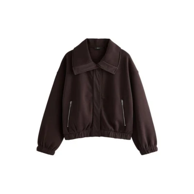 Abbildung von Next Popper Front Elasticated HEM Tonal Leichte Jacke, Damen, Größe: XLxR, Chocolate brown