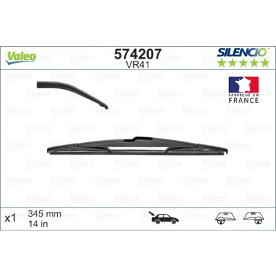 Abbildung von Scheibenwischer Valeo Silencio Performance 574207 345mm hinten Standard MAZDA: CX 5 I, 3 Hatchback, 6 Sport Kombi, HYUNDAI: Tucson, i40 Kombi