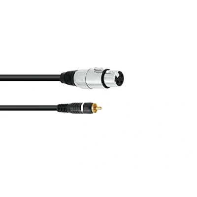Abbildung von Omnitronic 30224028 XLR Adapterkabel [1x Cinch Stecker 1x Buchse 3 polig] 2.00 m Schwarz (30224028)