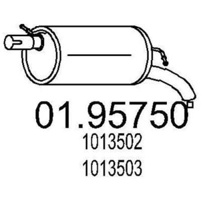 Abbildung von MTS 01.95750 Endschalldämpfer 740 VOLKSWAGEN: Sharan I, FORD: Galaxy Mk1 MPV, SEAT: Alhambra I