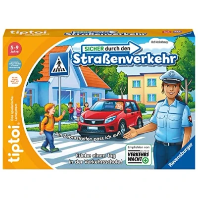 Abbildung von Ravensburger tiptoi Spiel 00173 Sicher im Straßenverkehr Lernspiel ab 4 Jahren, lehrreiches Verkehrsspiel für Jungen und Mädchen, 1 Spieler