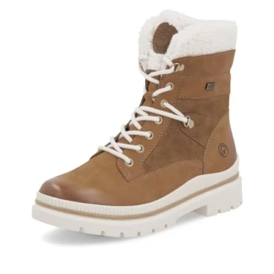 Abbildung von Remonte Winterboots, Blockabsatz, Schnürstiefelette, Outdoorschuh mit Teddyfutter Besatz