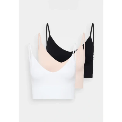 Abbildung von ONLY Onlvicky V NECK 3 PACK Bustier, Damen, Größe: L/XL, Black/bright white/rugby tan