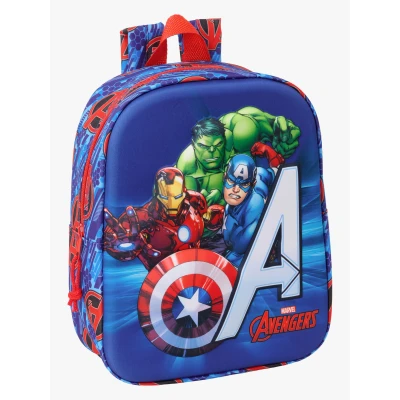 Abbildung von Safta Avengers 3D Kinderrucksack, anpassbar an den Wagen, einfache Reinigung, ideal für Kinder verschiedener Altersgruppen, bequem und vielseitig, Qualität Widerstandsfähigkeit, 22 x 10 27 cm