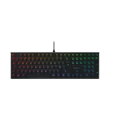 Abbildung von CHERRY MX 10.0N RGB, Flache Mechanische Gaming Tastatur, UK Layout (QWERTY), Kabelgebunden, Original LOW PROFILE RGB SPEED Switches, Schwarz