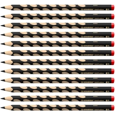 Abbildung von Ergonomischer Buntstift für Rechtshänder STABILO EASYcolors 12er Pack schwarz