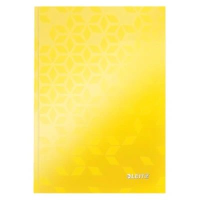 Abbildung von Leitz WOW Notizbuch in A5 Format mit 80 Blatt, Liniert, Elfenbeinfarbiges Papier (90 g/m2), Fester Einband, Gelb, WOW, 46271016