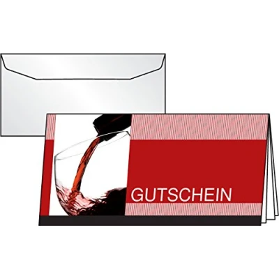 Abbildung von SIGEL DC404 Gutschein Karten Vino Rosso, 10er Set mit Umschlägen, DIN lang