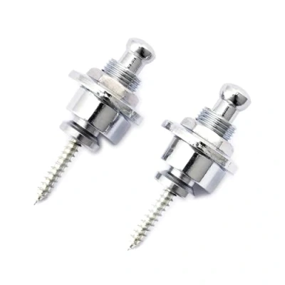 Abbildung von Musiclily Metall Gitarren Strap Locks Security Lock Gurtpin Gitarrengurt Schloss Knöpfe für Akustik Klassische E Gitarre Bass, Chrom(2 Stück)