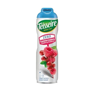 Abbildung von Teisseire Zuckerfrei, Sirup Himbeere Cranberry für Erfrischungsgetränke, Cocktails, Flasche 60 cl