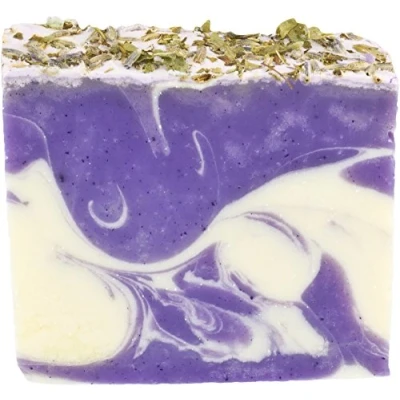 Abbildung von GREENDOOR handgesiedete Naturseife Eisenkraut Lavendel, milde umweltfreundliche Seife vegan 100g aus der Naturkosmetik Manufaktur, Natur, natürliche Handseife