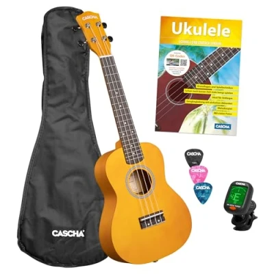 Abbildung von Concert Ukulele Linden Yellow Set (incl. Bag, 3 Picks, Book, Tuner)