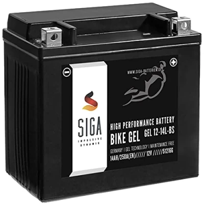 Abbildung von SIGA GEL Motorradbatterie 12V 14Ah 250A/EN Batterie YTX14L BS GTX14L GEL12 14L 65958 04A HVT3