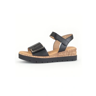 Abbildung von Gabor Comfort Plateausandalette Schwarz uni gold, Damen, Größe: 35.5, gold Schuhe