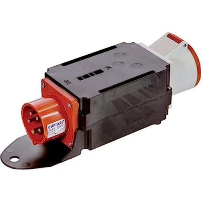Abbildung von as Schwabe MIXO Starkstromverteiler CEE Stecker 400V/16A/5 polig, ca. 11 kW Starkstrom Adapter 1 x Steckdose 400 V 32 A 5 polig Stromstation Außenbereich Made Germany IP44, 60530