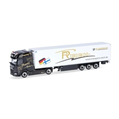 Abbildung von herpa 318112 LKW Modell DAF XG+ Kühlkoffer Sattelzug Reich, Miniatur im Maßstab 1:87, Sammlerstück, Made in Germany, Kunststoff