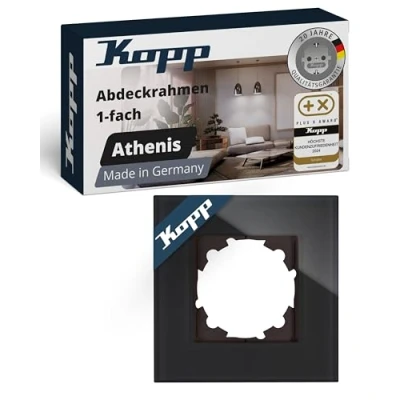 Abbildung von Kopp 405305018 1 fach Echtglas Rahmen Abdeckrahmen Glas Schwarz