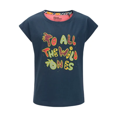 Abbildung von Jack Wolfskin Villi T G Tshirt print für Kinder, Größe: 104, Dark sea