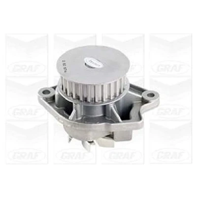 Abbildung von GRAF PA674 Wasserpumpe 27 mit Dichtung mechanisch Stahlblech 67,288 für Zahnriementrieb VOLKSWAGEN: GOLF 4 Schrägheck, Polo V 6