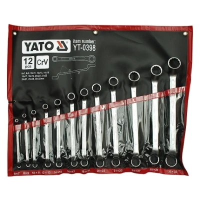 Abbildung von YATO YT 0398 Doppel Ringschlüsselsatz 6x7, 8x9, 10x11, 12x13, 14x15, 16x17, 18x19, 20x22, 21x23, 24x27, 25x28, 30x32 mm 12 Chrom Vanadium Stahl