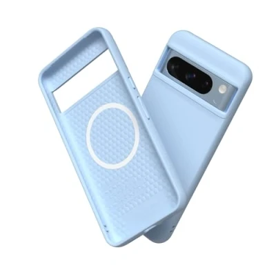 Abbildung von RhinoShield Case kompatibel mit [Pixel 8 Pro] SolidSuit MagSafe Stoßdämpfende &amp; schlanke Schutzhülle Premium Finish 3.5 Meter Fallschutz Gletscherblau