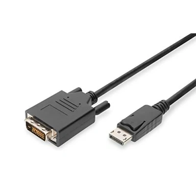Abbildung von DIGITUS Displayport Adapterkabel DP DVI (24+1) Full HD 1080p/60Hz 1.1a 1.0m mit Verriegelung geeignet für Monitore, Grafikkarten schwarz