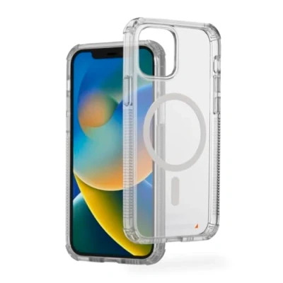 Abbildung von Hama Handyhülle „Extreme Protect“ für iPhone 12/12 Pro und MagSafe (D3O Bumper, stoßfest, sturzsicher, bruchsicher, durchsichtige Hülle ohne Vergilben, magnetisches Case induktives Laden)