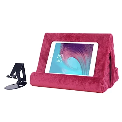 Abbildung von Tablet Ständer, Multi Winkel, Pad Lazy Holder weiches Sofa und Bett, Universal Handy Ständer (Weinrot)