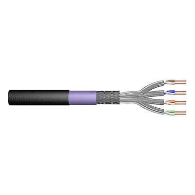 Abbildung von DIGITUS 500 m Cat 7 Outdoor Netzwerkkabel S FTP (PiMF) Simplex BauPVO Eca LSZH Halogenfrei 1200 MHz Kupfer AWG 23/1 PoE+ Kompatibel Erdkabel LAN Kabel Verlegekabel Schwarz
