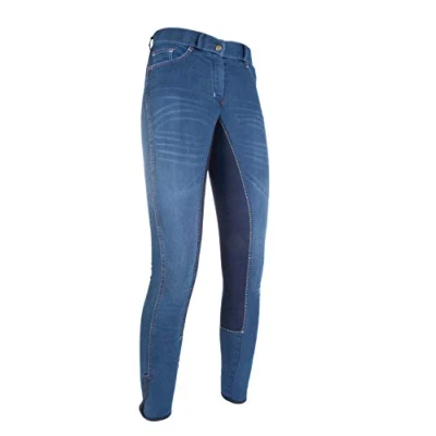 Abbildung von HKM Reithose Summer Denim 3/4 Alos Besatz Jeansblau/dblau 40