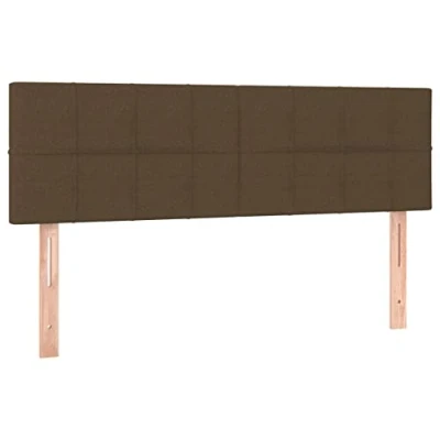 Abbildung von vidaXL Kopfteil 2 STK., Bettkopfteil mit Holzbeinen, Höhenverstellbar Polsterkopfteil für Bett, Betthaupt Bettzubehör Schlafzimmer, Dunkelbraun 72x5x78/88cm Stoff