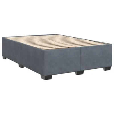 Abbildung von vidaXL Bettgestell, Bettrahmen mit Lattenrost, Polsterbett Bett für Schlafzimmer, Doppelbett Schlafzimmerbett, Dunkelgrau 140x200cm Samt