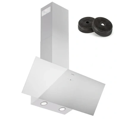Abbildung von Klarstein Dunstabzugshaube 90cm, Abluft mit Spülmaschinenfestem Filter aus Aluminium, Leise Abzugshaube Abluft, 305m3/h Luftstrom, Effiziente Wandhauben LEDs &amp; Touch Controls