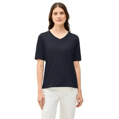 Abbildung von Cecil Damen 3227699 Basic V Neck Shirt, Universal Blue, M EU