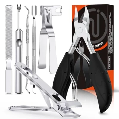 Abbildung von Profi Nagelschere Nagelknipser Set, 7 Pcs Nagelpflegeset Nagelset mit für Fussnägel, Scharf Dicke Eingewachsene Fußnägel, Maniküre Pediküre Set fusspflege Nagelzange