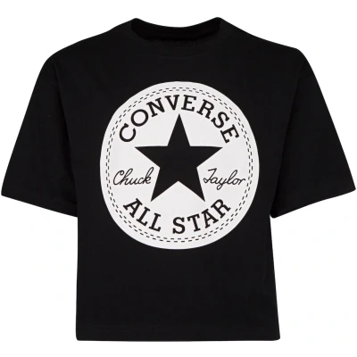 Abbildung von Converse Signature Chuck Patch BOXY TEE Tshirt print für Kinder, Größe: 122/128, Black