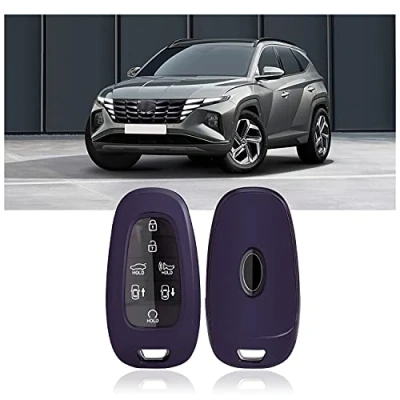 Abbildung von SHAOHAO Schlüssel Hülle Kompatibel mit Hyundai Tucson NX4 2021 2022 2023 2024,IONIQ 5 TPU Silikon Autoschlüssel Schlüsselhülle Autofernbedienungen Schutzhülle schlüsselcover (lila) NX4…