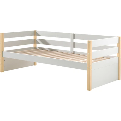 Abbildung von Vipack Einzelbett, (Made in Europe), Kojenbett mit seitlichem Umbau und Bettpfosten, Liegefläche 90 x 200cm