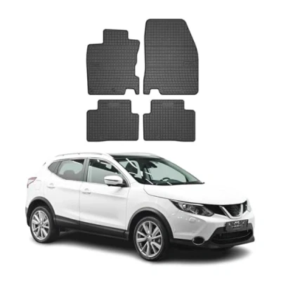 Abbildung von OMAC Gummi Fußmatten kompatibel mit Nissan Qashqai J11 2014 2021 Automatten Schwarz 4X