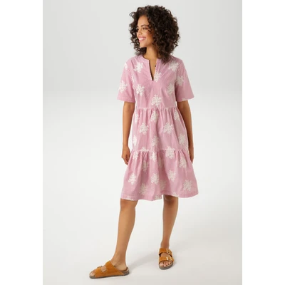 Abbildung von Aniston CASUAL Sommerkleid, gestreift und mit aufwändigen Stickereien verziert NEUE KOLLEKTION